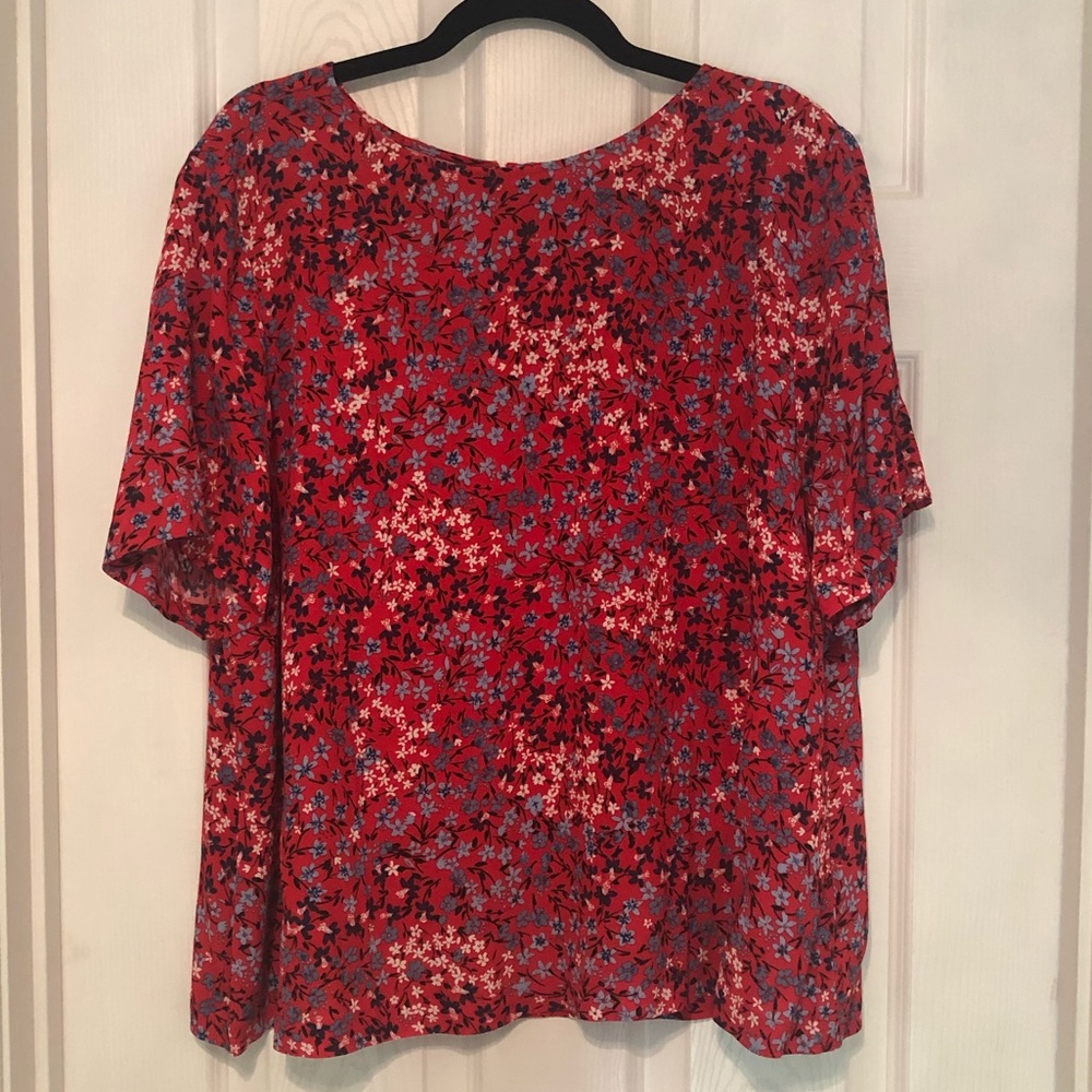 Red floral shirt